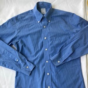Brooks Brothers Mini Check- Blue/ Light Blue Slim Fit Sport Shirt size S